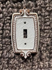 Amerock Vintage Switch US Brass White Cover Plate
