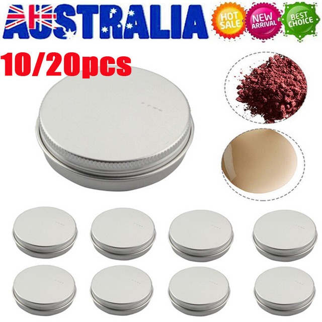 10/20pcs Empty Aluminium Cosmetic Pot Tin Container Box Lid Craft Case Container 10/20pcs Empty Aluminium Cosmetic Pot Tin Container Box Lid Craft Case Container