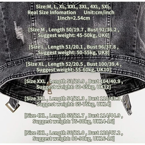 Mujeres Abrigo Denim Chaleco Chaqueta Top Jeans Sin Mangas Motociclista Punk Informal - Imagen 7 de 8