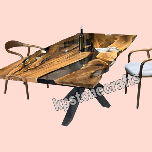 Live Edge Table Epoxy - Resin Dining Table - Custom Epoxy Resin Walnut Table