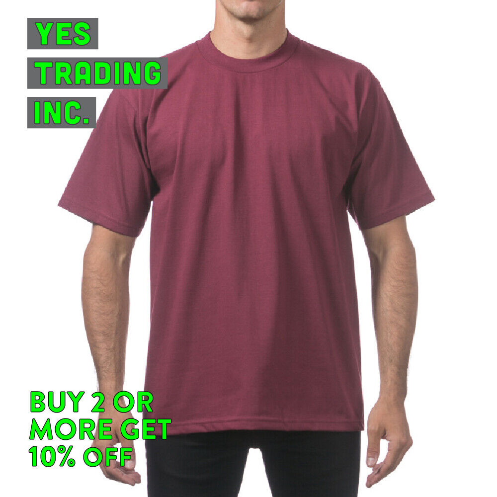 PROCLUB PRO CLUB MENS PLAIN T SHIRT HEAVYWEIGHT SHIRTS SHORT SLEEVE TEE BIG TALL - Picture 28 of 33