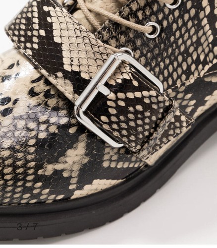 Miss Selfridge Snake print Wide Fit platform Ankle Boots UK 4 Eur 37 US 6.5 - Picture 3 of 11