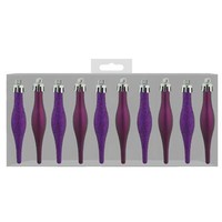 Weihnachtsdekoration 10 Packung 90Mm Glitzer/Schlicht TröPfchen - Lila