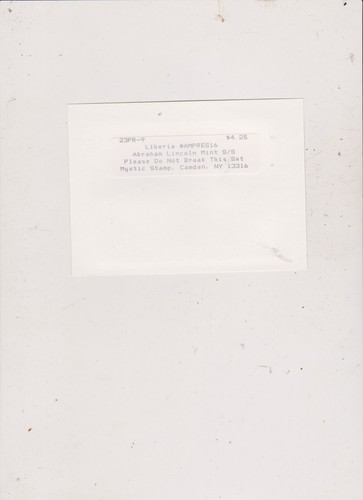 LIBERIA UNITED STATES PRESIDENTS CARD-ABRAHAM LINCOLN NM - Picture 2 of 2