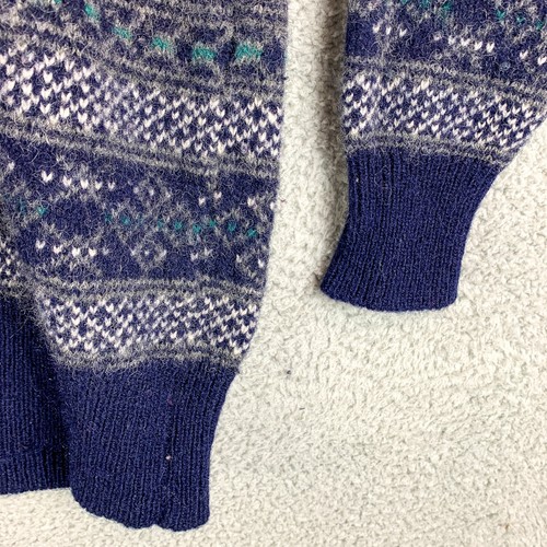 Vintage Woodstock Bernard Sweater Womens XL Blue Shetland Wool Nordic Outdoor - 第 4/12 張圖片