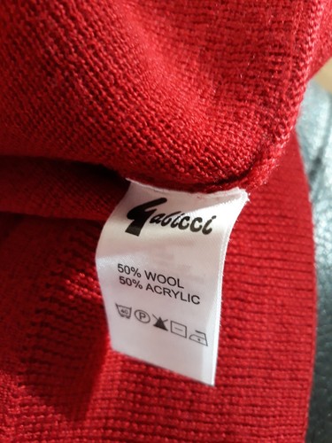 MAN'S CREW NECK JUMPER GABICCI ....SIZE M....LOVELY RED...VINTAGE... - Picture 6 of 9
