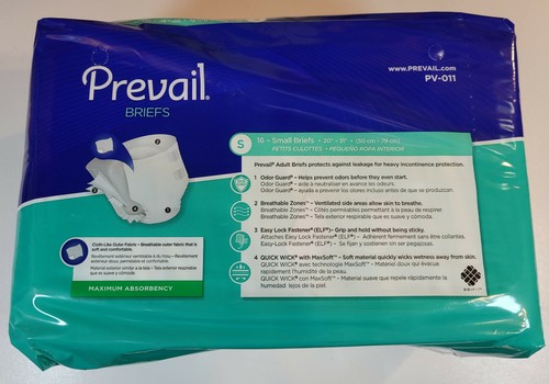 Prevail Adult Brief Diaper Incontinence Briefs Youth SMALL 20"-31" Pack Of 16 - Picture 3 of 4