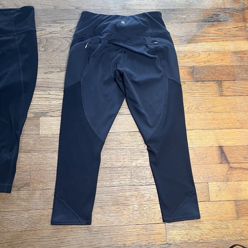 Pantalones capri negros Athleta malla contendiente leggings 210134 PLUS 866955 para mujer XSP - Imagen 11 de 23