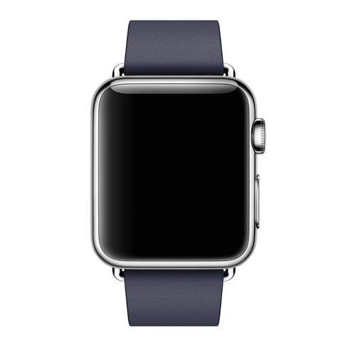 Cinturino pelle fibbia moderna originale Apple Watch blu notte 42 mm 41 mm medio - Foto 11 di 11