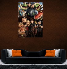 HOW TO TRAIN YOUR DRAGON GIANT wall Art Poster A0,A1,A2,A3,A4 kids bedroom HTT2