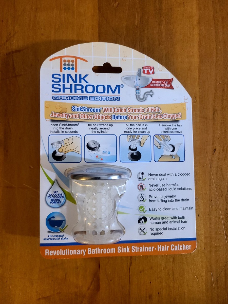 Sink Shroom Chrome Edition Revoluntionary Bathroom Sink Strainer-Hair  Catcher