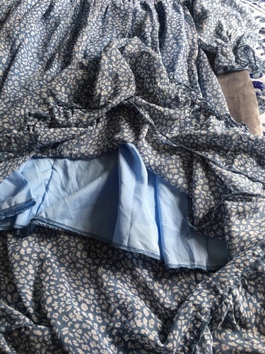 Women’s V Neck Simplee Print Dress BlueFloral Skirt Long Skirt Long Sleeve S NWT - Picture 9 of 17