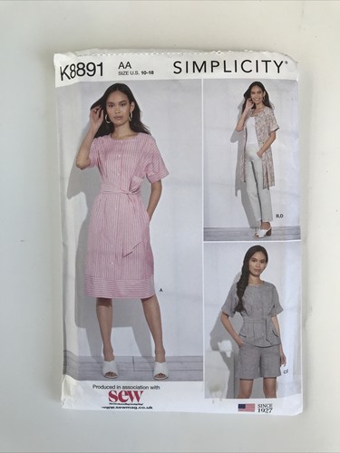 Simplicity Sewing Pattern K8891 Dress Shorts Top Trousers Size US 10 - 18 Uncut