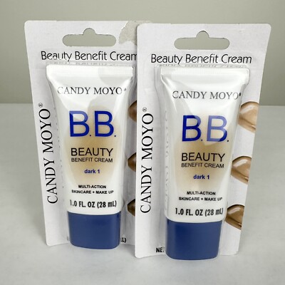 Candy Moyo NEW Beauty Benefit B.B. Cream Foundation Dark 1 Lot Of (2) 1.0 FL OZ