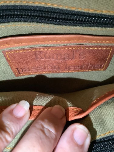 Komal's Passion Leather Messenger Bag Brown Leather Crossbody Strap 14x11x3 - Picture 7 of 11