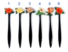 Hand Painted Red Rose Lily Hibiscus Flower Letter Mail Envelope Opener H131F