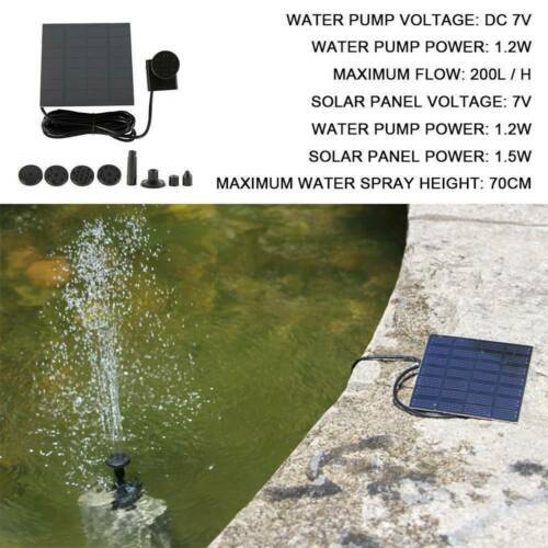 400L/H Solar Panel Powered Water Feature Pump Garden Pool Pond Aquarium Fountain - Picture 34 of 64
