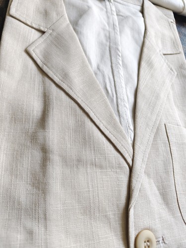 Men Casual Thin Linen Blazer Two Button Suit Formal Business Jacket Coat Gift - Picture 8 of 15