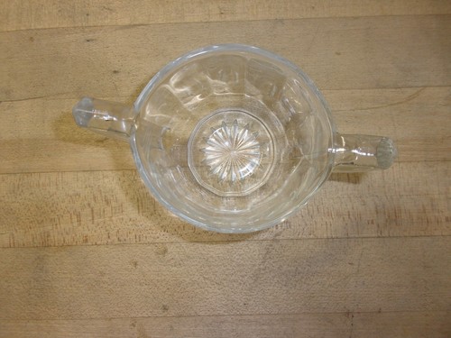 vtg. anchor hocking clear glass ribbed surgar bowl double handled FREE SHIPPING - Picture 7 of 13