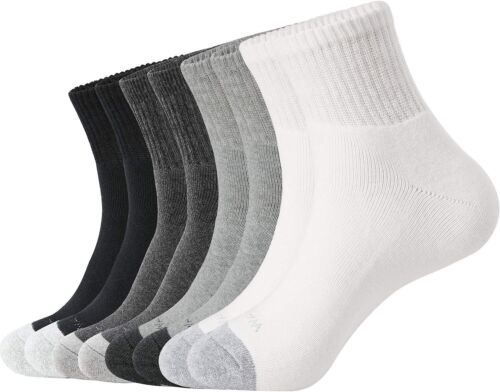 Men's Athletic Ankle Socks 3/8 Pairs Thick Cushion Running Socks Cotton Socks - Picture 20 of 25