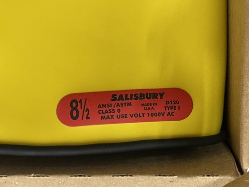 Salisbury Honeywell Yellow E014BY/8H Rubber Lineman Gloves Class 0 Low V Sz 8.5 - Picture 2 of 6