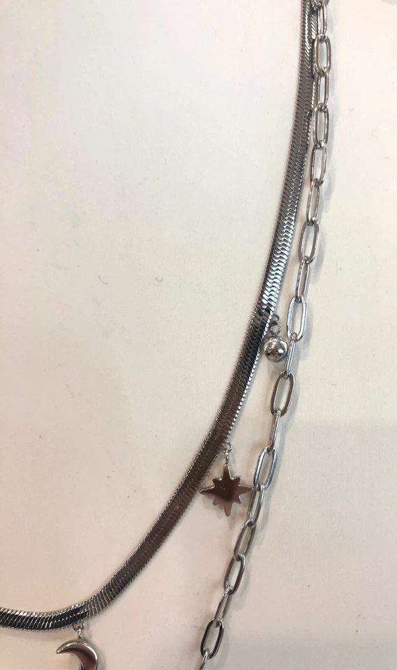 Girocollo Doppio BROSWAY Ciondoli pendenti donna Luna Stelle Lucchetto Zirconi - Immagine 4 di 4