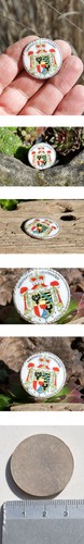 SMALL VINTAGE HAND MADE ENAMEL BADGE # PRINCIPALITY LIECHTENSTEIN - Picture 2 of 2