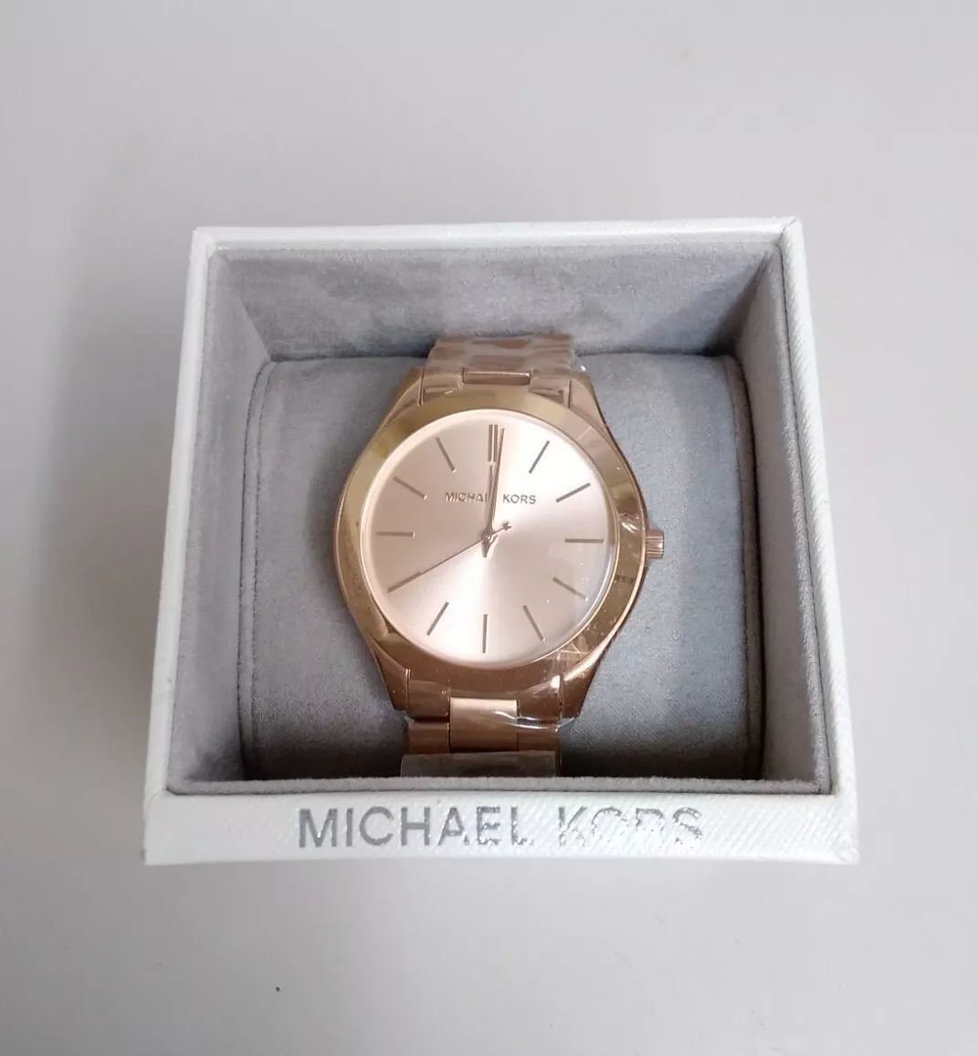 Bror hvor som helst ankomme Brand New Michael Kors Slim Runway MK3197 Rose Gold Tone Dial 44mm Unisex  Watch | eBay