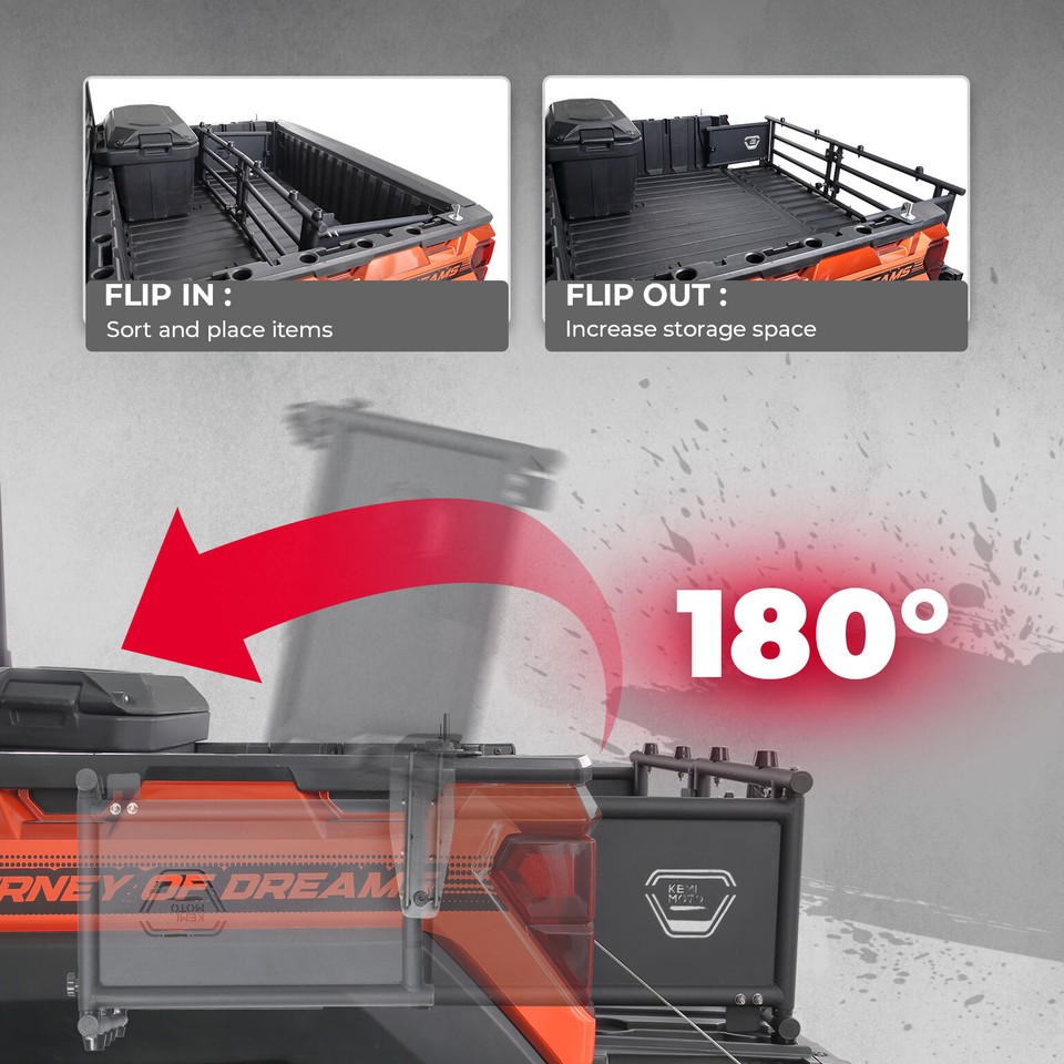 KEMIMOTO Rear Cargo Tailgate Bed Extender For Polaris Ranger XP 1000 ...