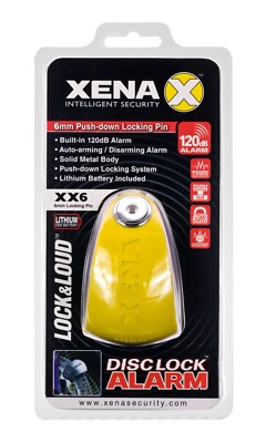 Xena Xx6 Disc Lock 120db Alarm Motorcycle Security 6mm Pin