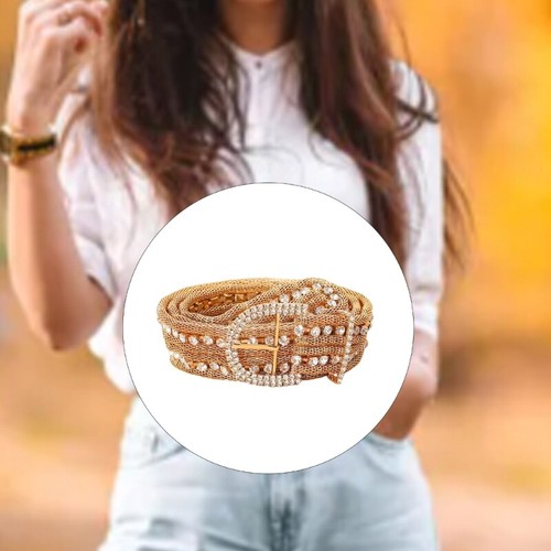 Harajuku Commute Cowboy Bling Bling Rhinestones Belt Metallic Belt for Adult - Picture 7 of 10