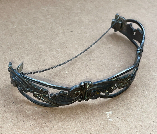 ARTISAN 925 sterling silver Mexico MARGOT DE TAXCO 5337 CLAMPER BRACELET 45.2g - Bild 11 von 17