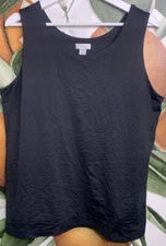 Chicos Size 2 US Large Black Seamless Tank Top