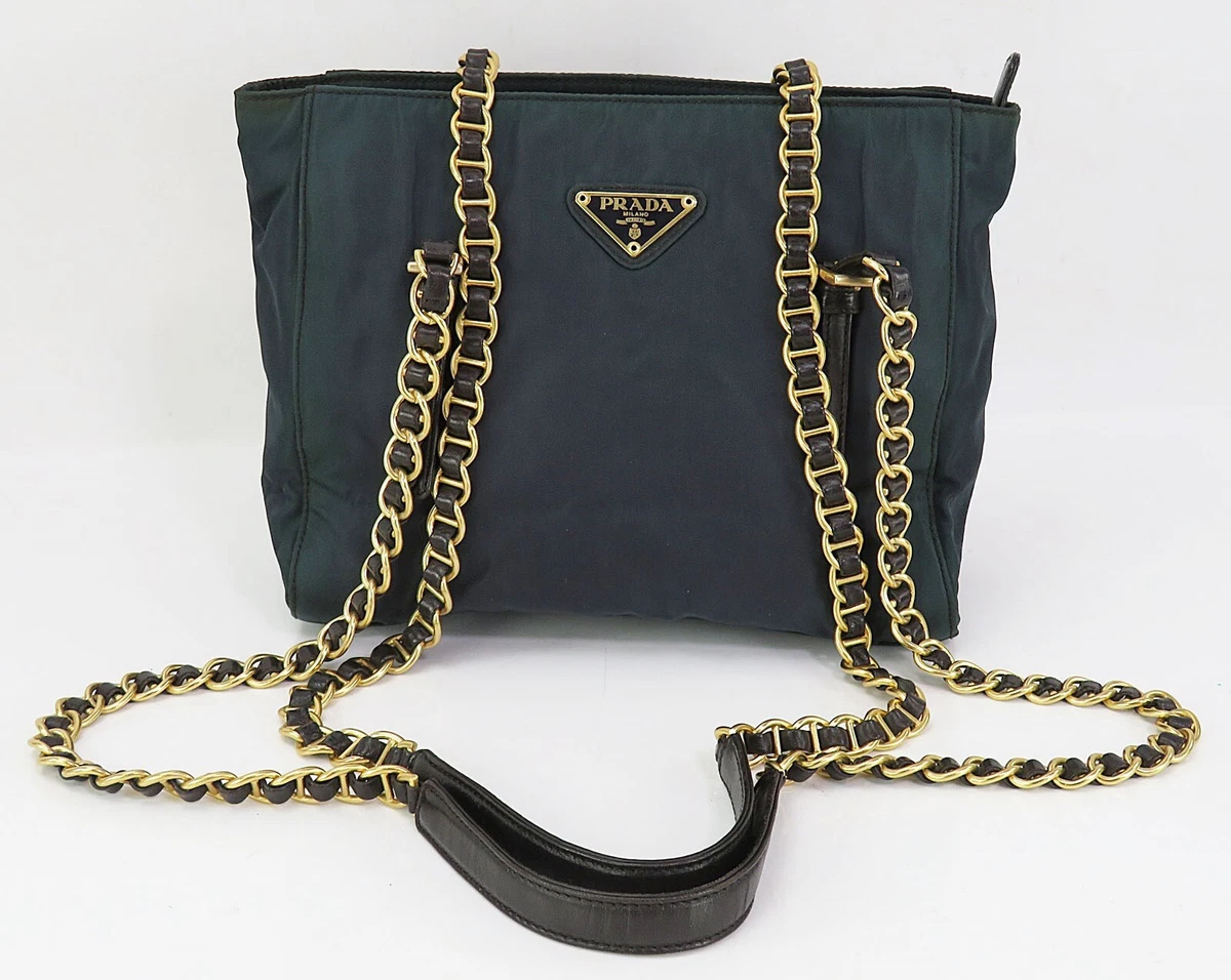 Prada, Bags, Vintage Prada Chain Nylon Shoulder Nylon