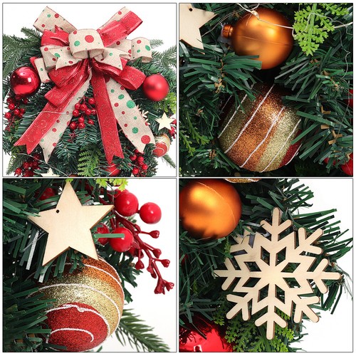 60/90cm Christmas Swag Artificial Teardrop Door Decor Hanging Wreath Ornaments - Picture 2 of 15