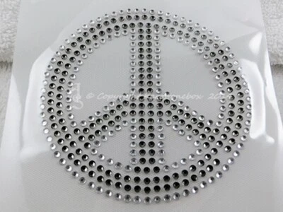 Aplicación de imagen de planchado Hotfix pedrería motivo Peace 110419 transparente Color