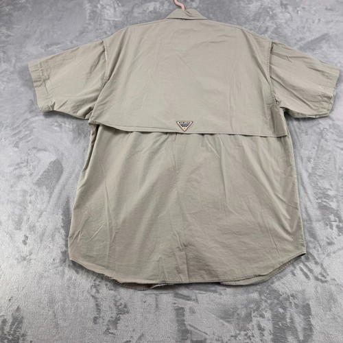 Columbia Bonehead Shirt Men's Medium Tan Reel Screamer Fishing Vented Angler - Picture 10 of 14