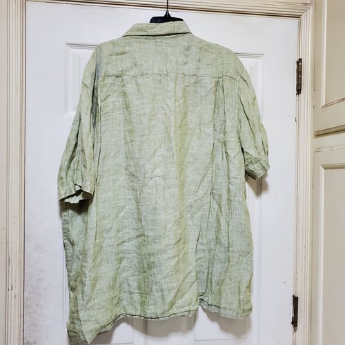 Nat Nast Shirt Mens XXL Green Linen Lounge Bowling Camp Vacation Dad 3D Panel - Picture 10 of 16