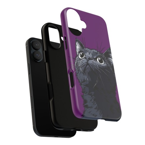 For iPhone | Samsung Galaxy | Pixel Phone Case - Black Cat Purple - Picture 22 of 255