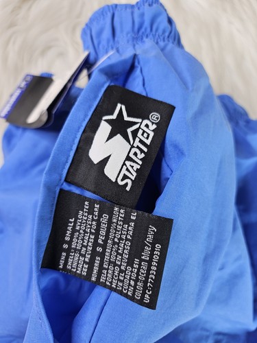 VINTAGE Starter Convertible Pants Shorts Mens (S) Blue Windbreaker Reversible - Picture 5 of 8