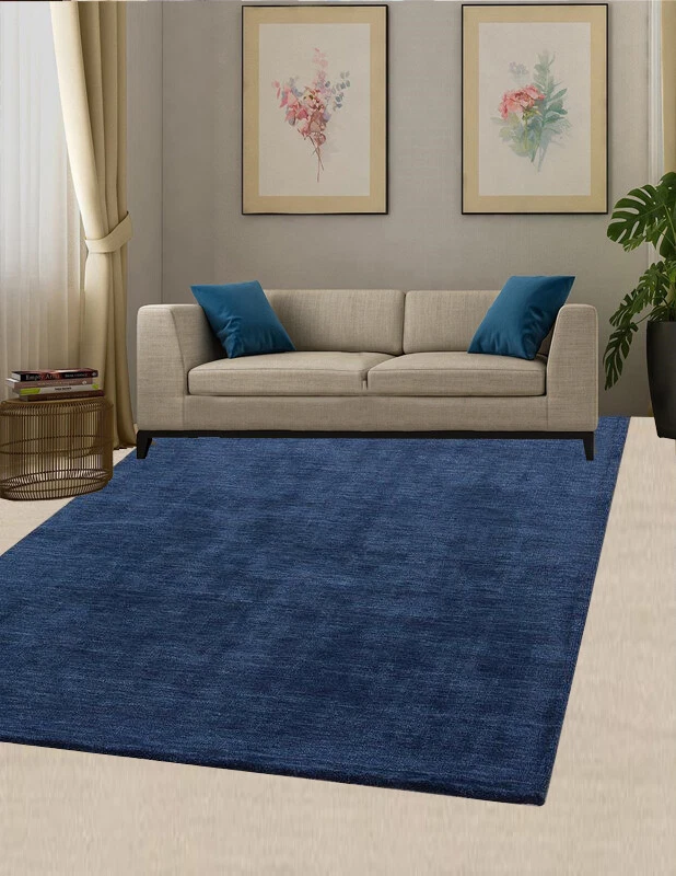 Handmade tufted rug wool rug Blue rug area rug hand tufted Carpet 5x8 6x9 9x12 - Image 3 of 4