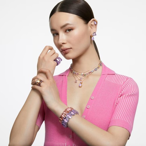 NWB Swarovski Millenia Layered Necklace, Purple, Rose Gold-Tone Plated-5640558 - Picture 6 of 7