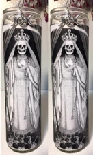 Santa Muerte Novena Veladora Blanca, Holy Death White Fixed Candle, Altar Candle