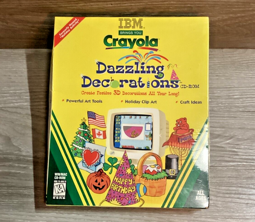 CD-ROM IBM Crayola : Dazzling Creations pour Windows ou Mac neuf scellé