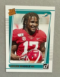 2021 Panini Donruss Football Jaylen Waddle Rated Rookie Portrait #263 Dolphins