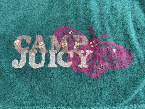 Y2K Camp Juicy Couture Short Sleeve Terry Zip Up Hoodie Green Butterfly Girls 14 - Picture 5 of 11
