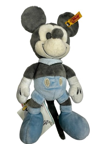 Steiff Disney Baby Mickey Mouse Plush Toy Gray Blue Crinkle Ears Very Rare - Picture 3 of 13