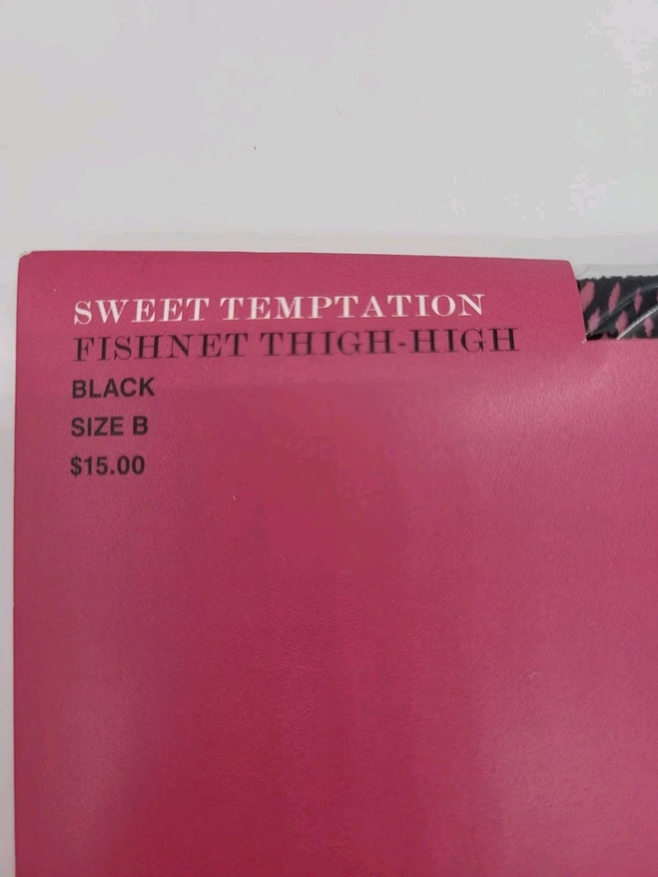 VTG Victoria’s Secret Fish Net Thigh Highs Smooth Band Black B Sexy Vixen NEW - Image 2 of 4