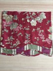 Waverly Chianti Cabernet Red Floral Striped Fairfield Scalloped Layered Valance