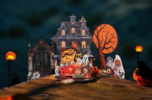 4D Pop Up Halloween Card Vampire Cat Haunted House Pumpkin Gothic Halloween Gift - Picture 2 of 9